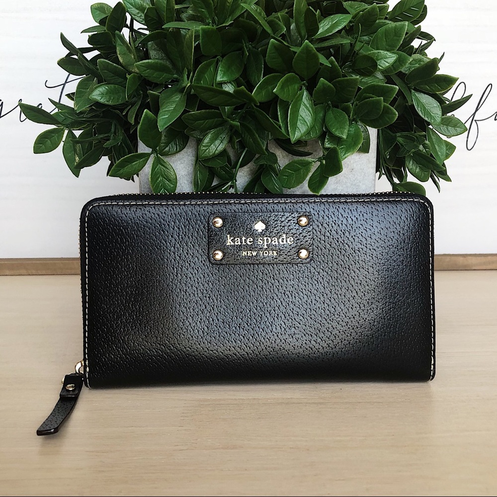 Kate Spade Black Leather Large Wallet